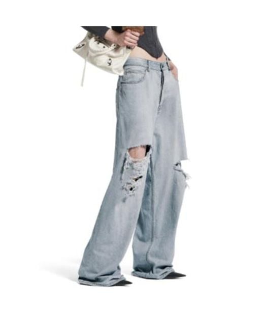 Balenciaga Blue Destroyed Baggy Pants