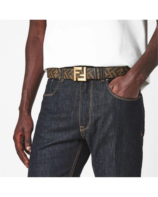 Fendi White Reversible Belt for men