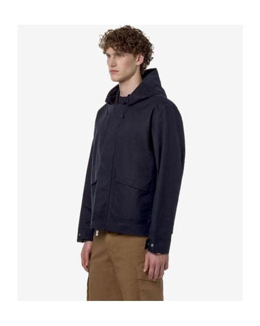 K-Way Blue Kaya Cotton Linen Blend Coat for men