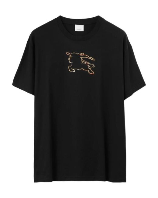 Burberry Black Ekd Printed Crewneck T-Shirt for men