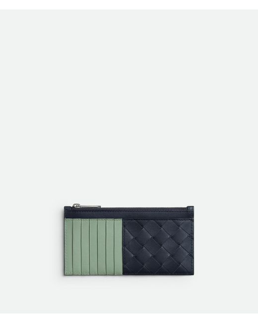 Bottega Veneta Blue Intrecciato Long Zippered Card Case for men