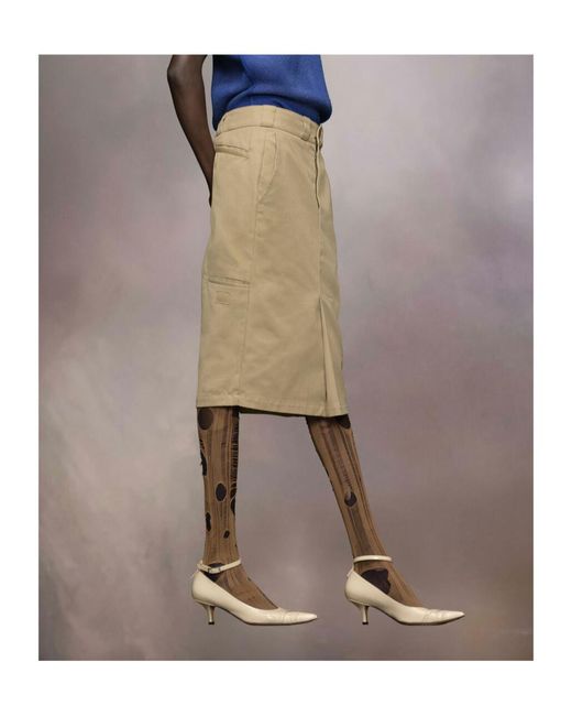 Maison Margiela Natural Skater Chino Midi Skirt