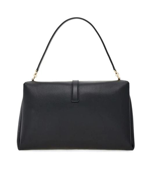 Ferragamo Black Ferragamo Front Flap Large Shoulder Bag