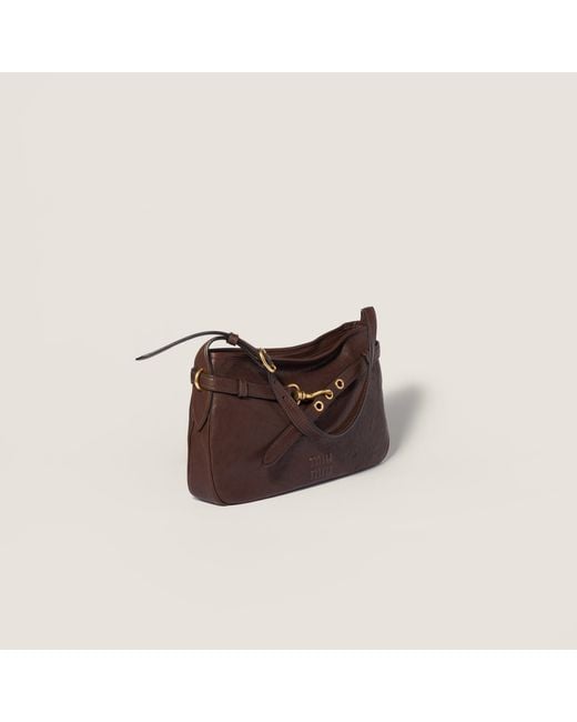Miu Miu Brown Aventure Nappa Leather Bag