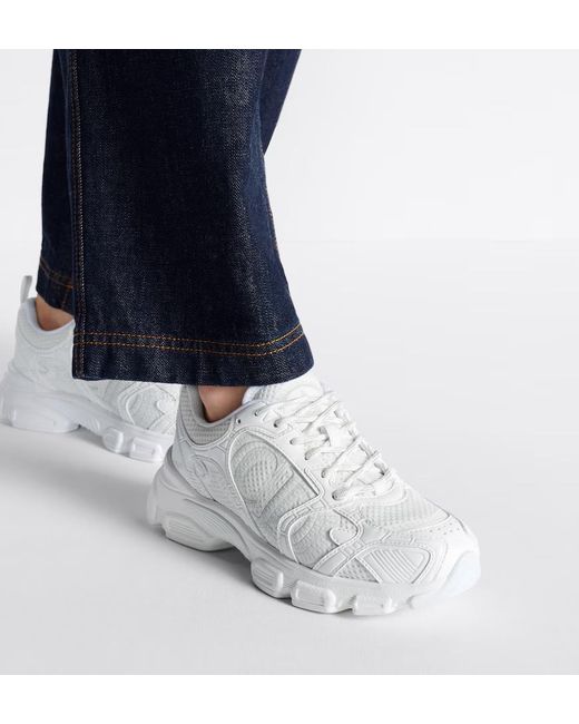 Dior White Chrono Lace-Up Sneakers