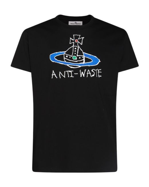 Vivienne Westwood Black Orb Printed Crewneck T-Shirt for men