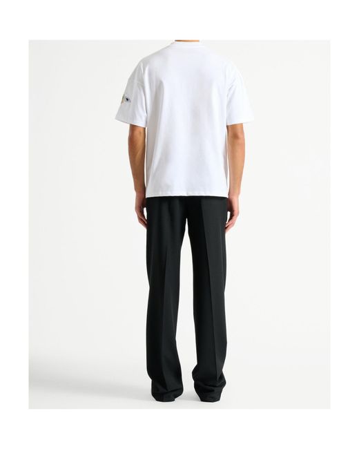 Balmain White Embroidered Insect T-Shirt for men
