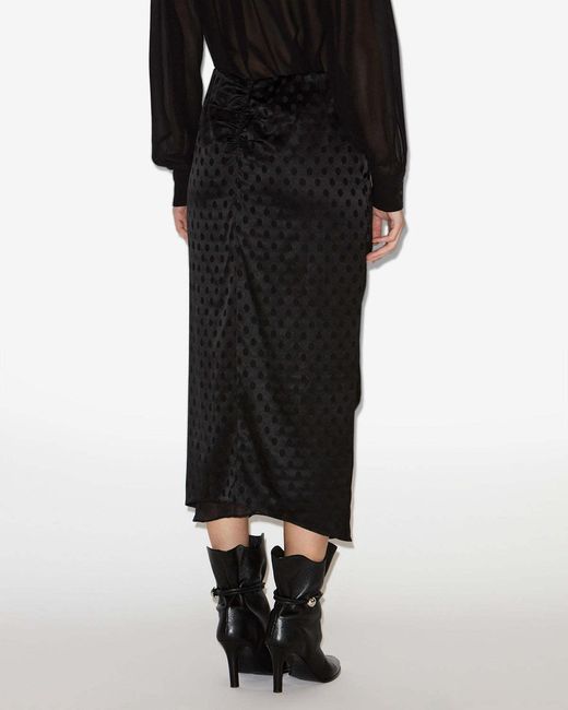 Isabel Marant Black Asymmetrical Hem Draped Skirt