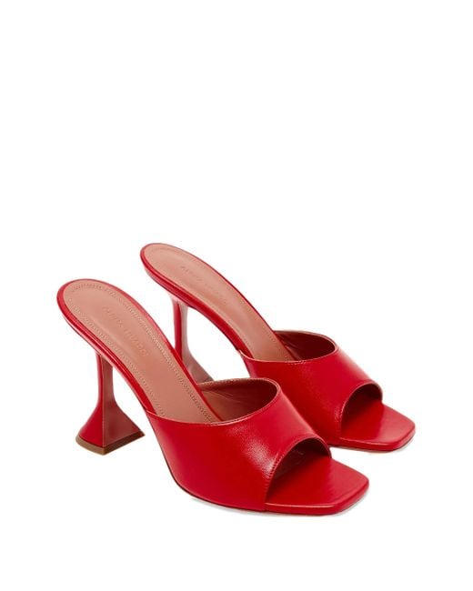 AMINA MUADDI Red Open-Toe High-Heeled Sandals