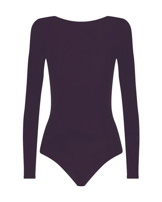 Wolford Purple Buenos Aires Long Sleeve Bodysuit
