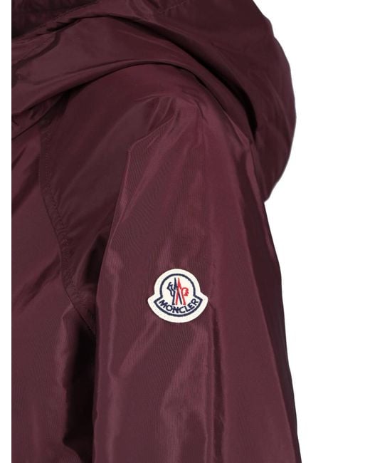 Moncler Red Zip-Up Hooded Jacket