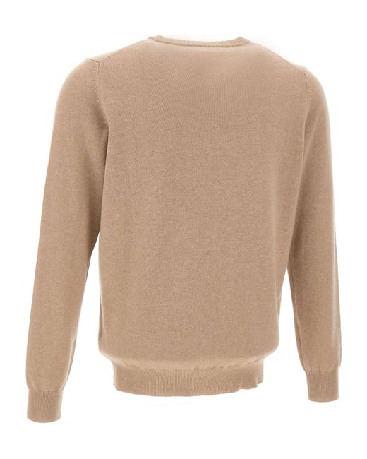 Kangra Cashmere White Kangra Crew Neck Knitted Sweater for men