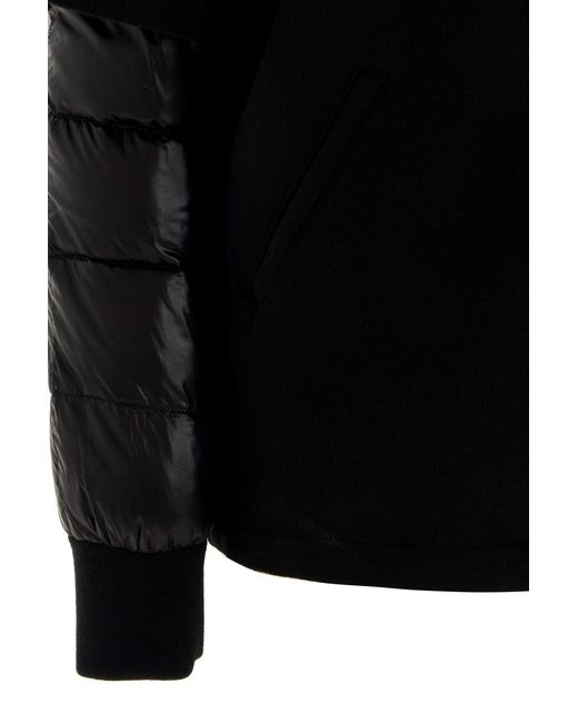 Moorer Black Detachable Shawl Coat