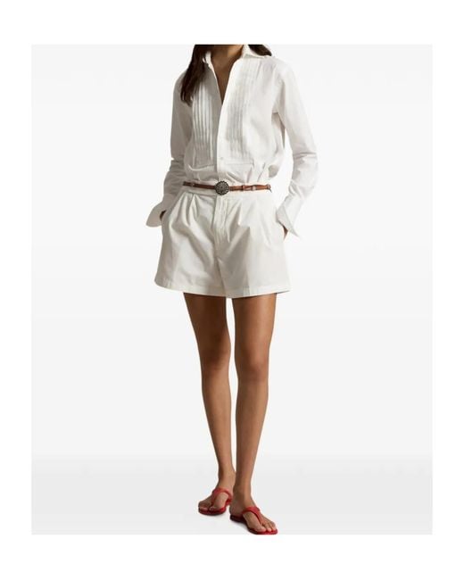 Polo Ralph Lauren White Pleated Short