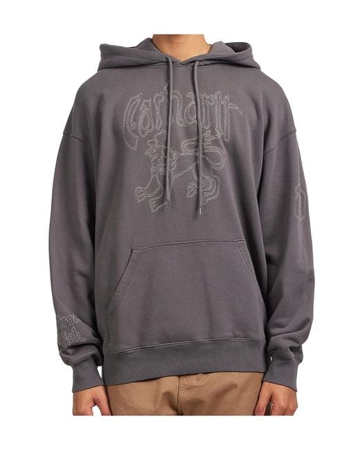Carhartt Gray Graphic Hooded Sweatshirt for men