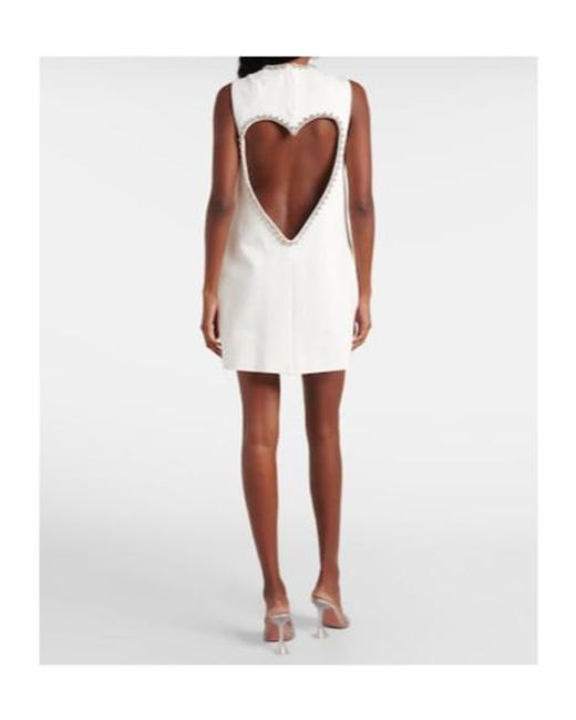 Area White Embellished Minidress