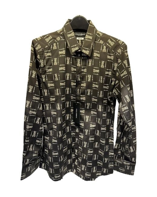 Dolce & Gabbana Green Printed Shirt for men