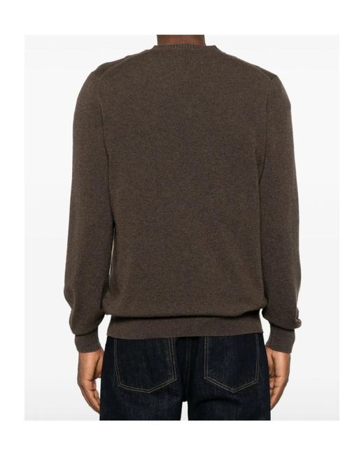 Fedeli Brown Crew-Neck Sweater for men