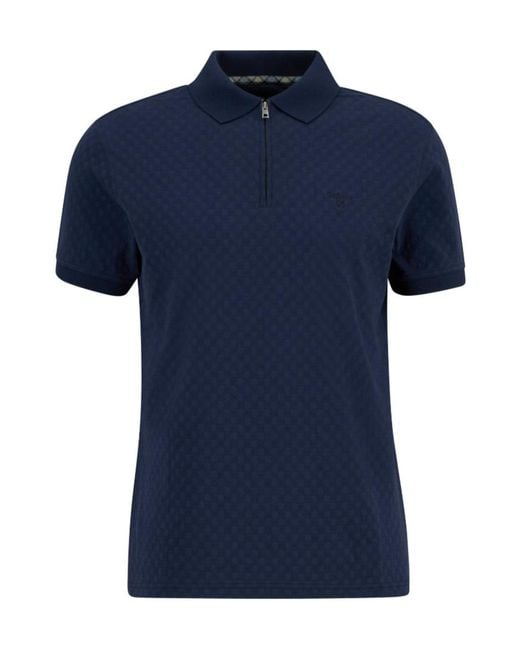 Barbour Blue Hockham Tailored Polo Shirt for men