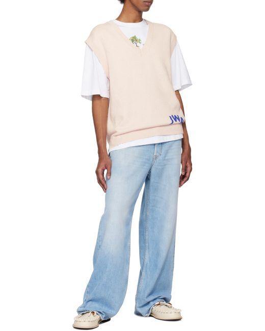 J.W. Anderson White Jw Anderson Logo Embroidered V-Neck Vest for men