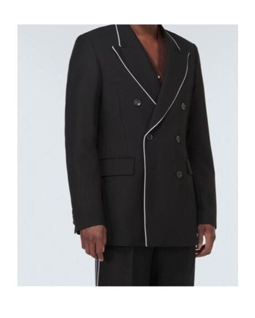 Wales Bonner Black Rise Double-Breasted Wool Blazer for men