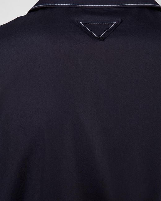 Prada Blue Zip-Up Bomber Jacket for men