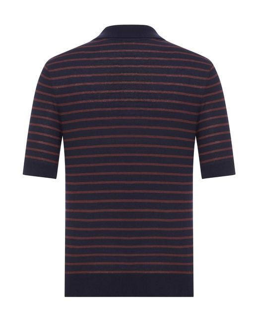 Céline Blue Striped Polo With Logo for men