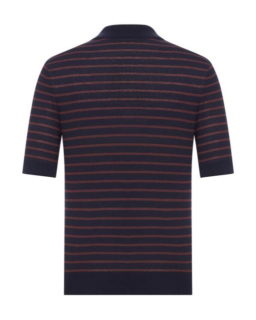 Céline Blue Striped Polo With Logo for men