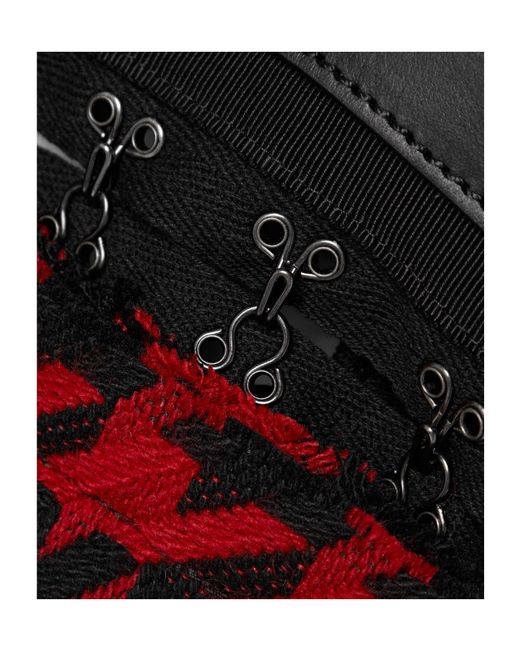 Monse Red Leather-Trimmed Fringed Knitted Mini Dress