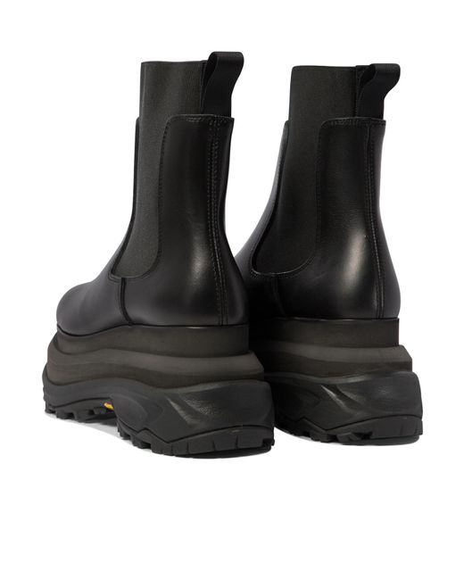 Sacai Black Chelsea Leather Ankle Boots