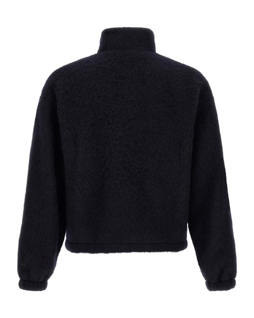 Jil Sander Blue Zip-Up Hoodie for men