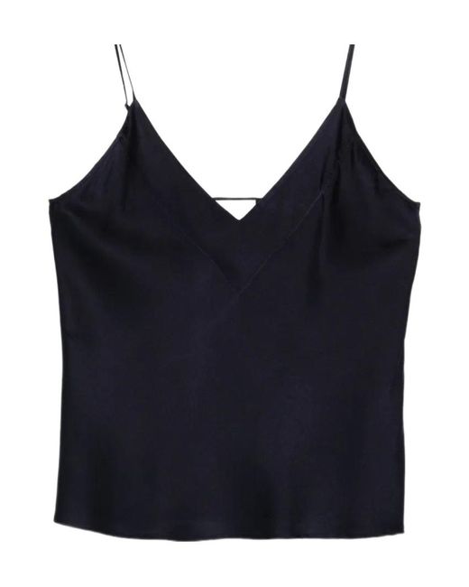 Forte_forte Blue V-Neck Top Tank