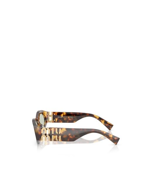 Miu Miu White Eyewear Oval Frame Sunglasses