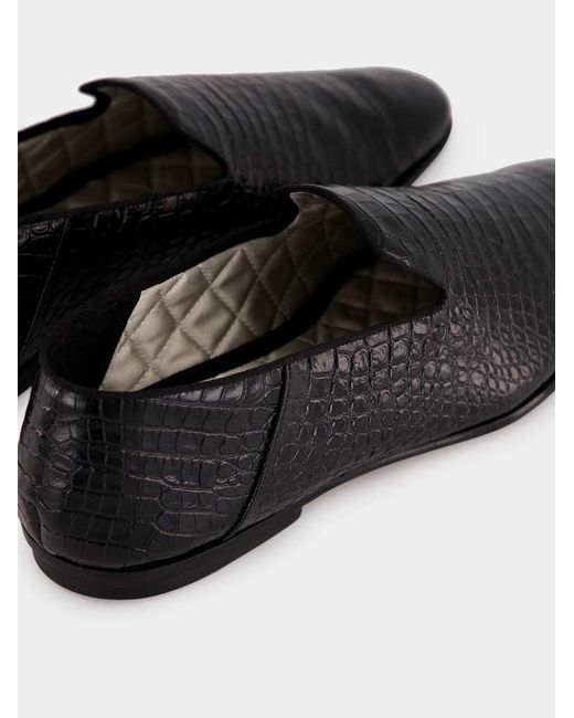 Tom Ford Black Crocodile-Embossed Loafers for men