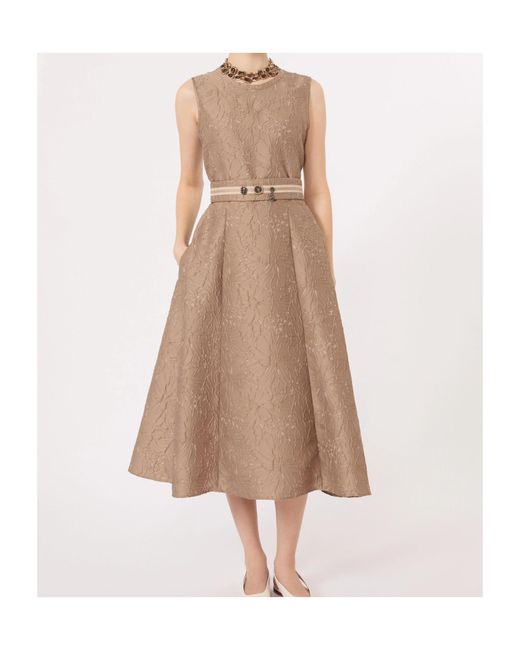 Max Mara Natural Round Neck Sleeveless Dress