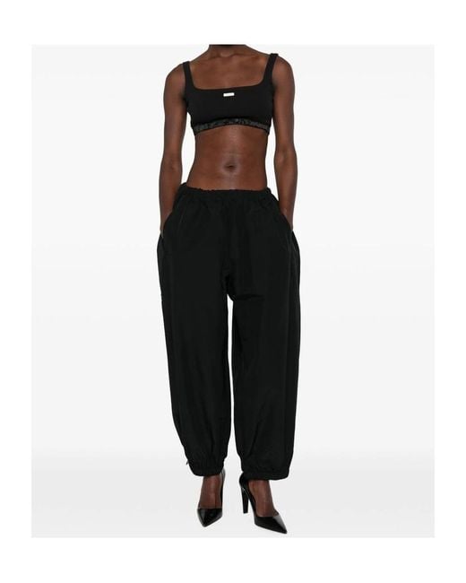 Entire studios Black Logo-Patch Cropped Top