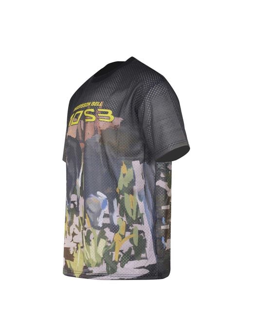 ANDERSSON BELL Blue Perforated Graphic T-Shirt for men