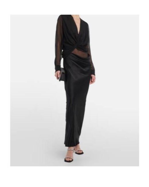 Christopher Esber Black Springs Silk Georgette Blouse