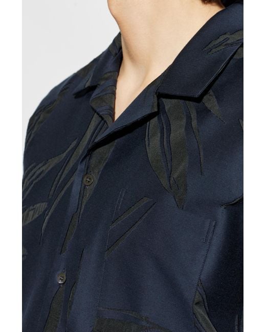 Dries Van Noten Blue Shirt With Embroidery for men