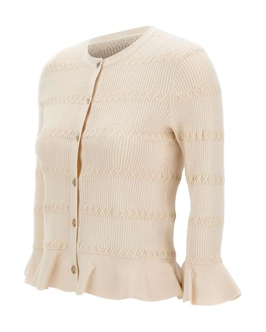 Liu Jo White Flounces Cardigan
