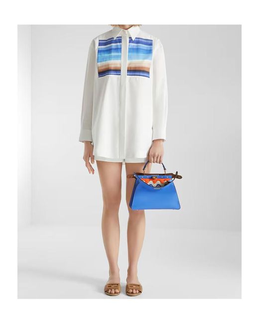 Fendi Blue Small Peekaboo Iseeu Tote Bag