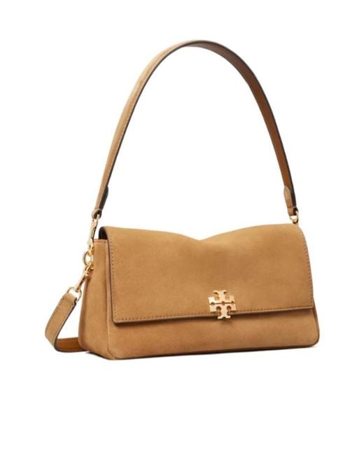 Tory Burch Brown Flap Logo Shoulder Bag
