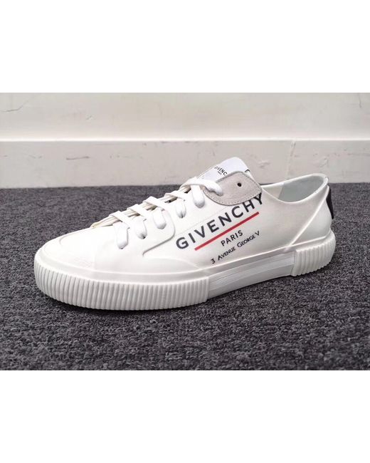 Givenchy White Address Logo-Print Low-Top Sneakers