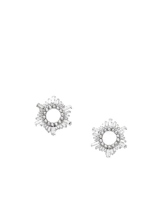 AMINA MUADDI White Tone And Crystal Earrings