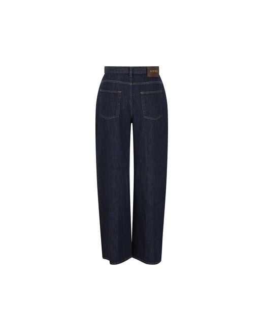 Loewe Blue Logo Patch Wide Leg Jeans