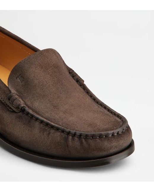 Tod's Brown Gommini Metal Detail Flat Shoes
