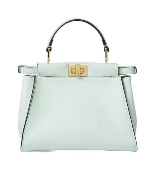 Fendi Green Peekaboo Leather Shoulder Bag