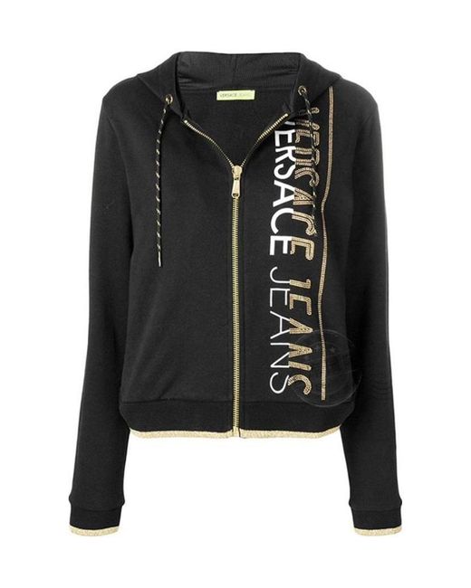 Versace Jeans Black Printed Logo Casual Jacket