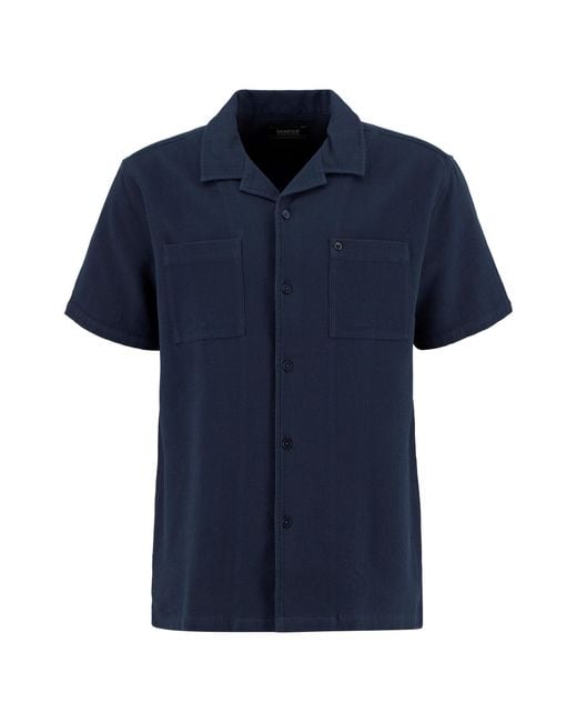 Barbour Blue Short-Sleeved Button-Up Shirt for men