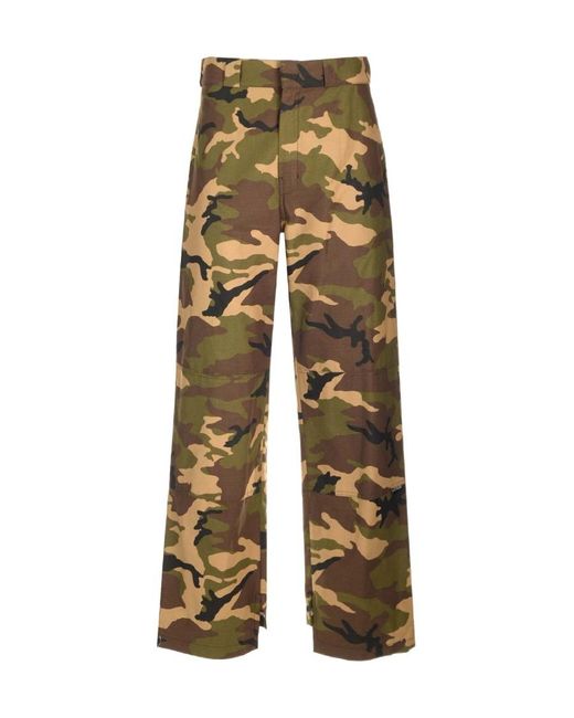 Palm Angels Metallic Camouflage Printed Pants for men